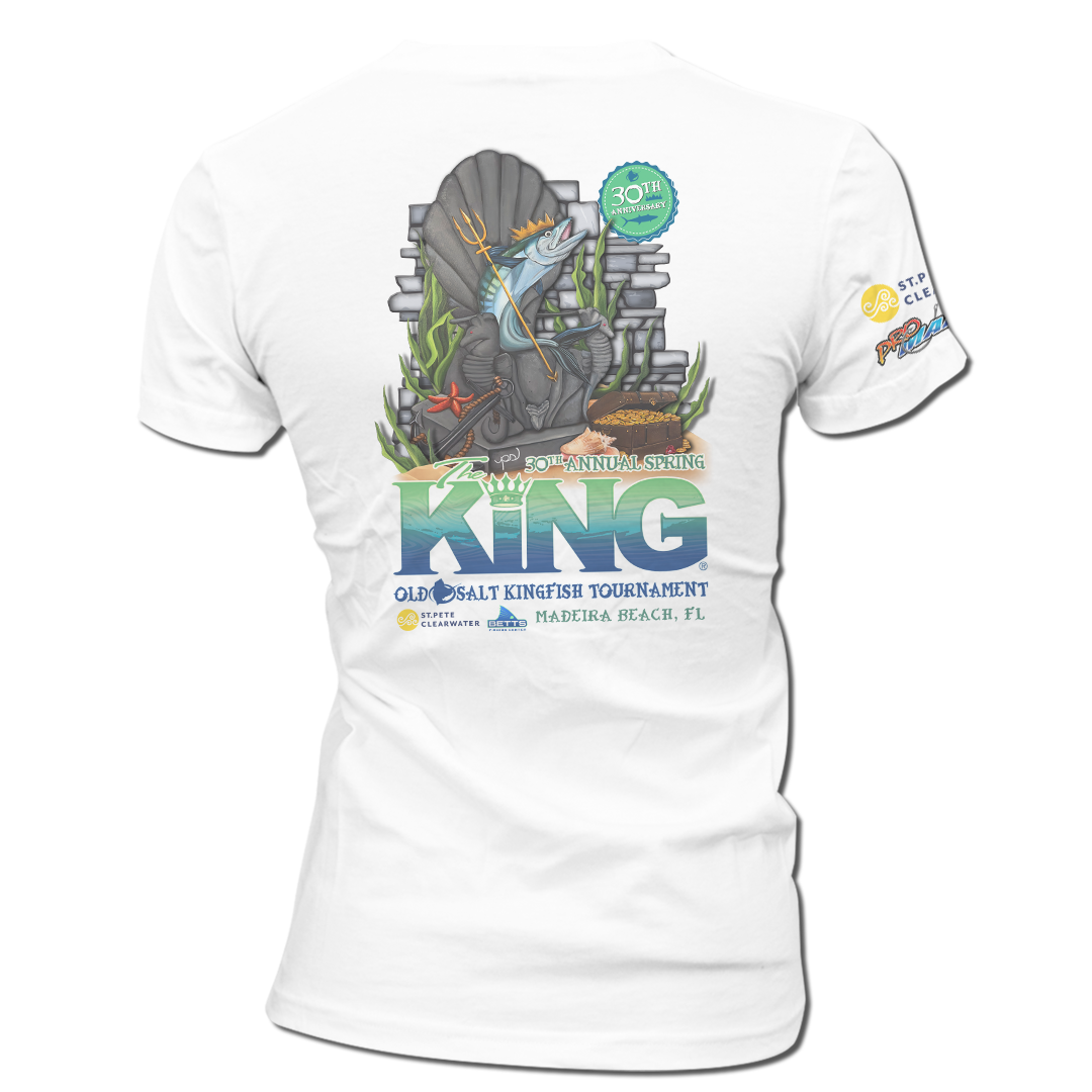 The KING - Spring 2023 - Ladies Short Sleeve V-Neck Shirt - White
