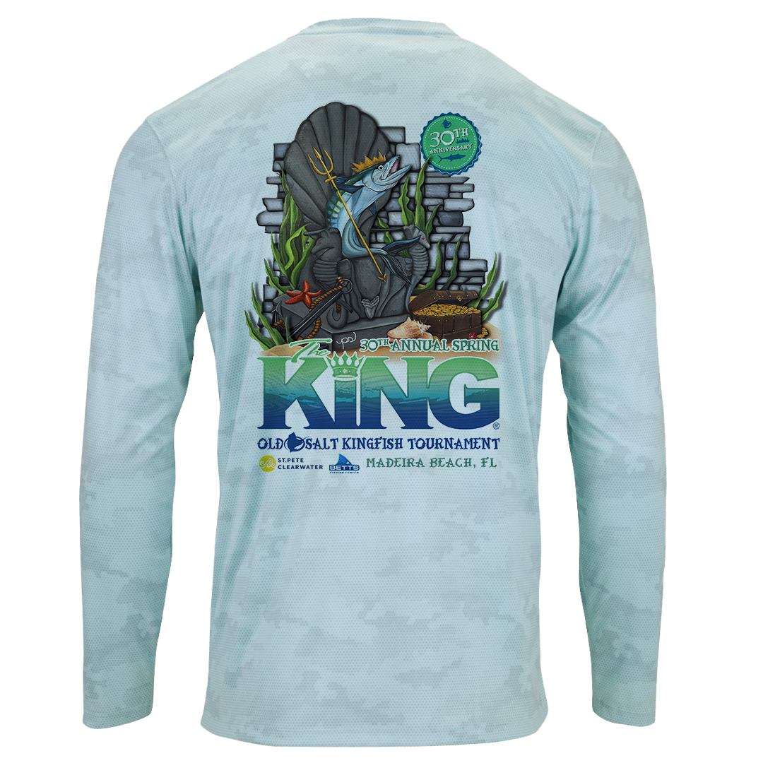 The KING - Spring 2023 - Men&#39;s Long Sleeve Performance Shirt - Aqua Camo