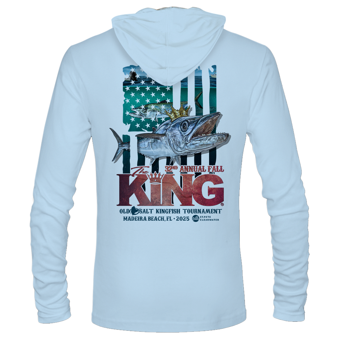 The KING - FALL 2025 - Long Sleeve Hooded Performance Shirt - Lt. Blue