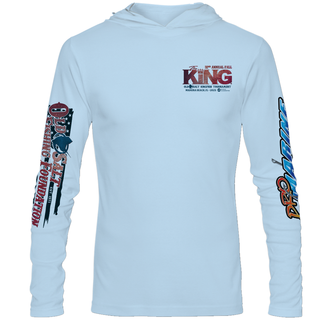 The KING - FALL 2025 - Long Sleeve Hooded Performance Shirt - Lt. Blue