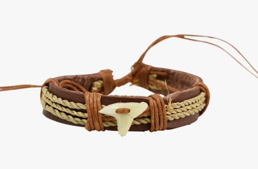 Leather Shark's Tooth Bracelet