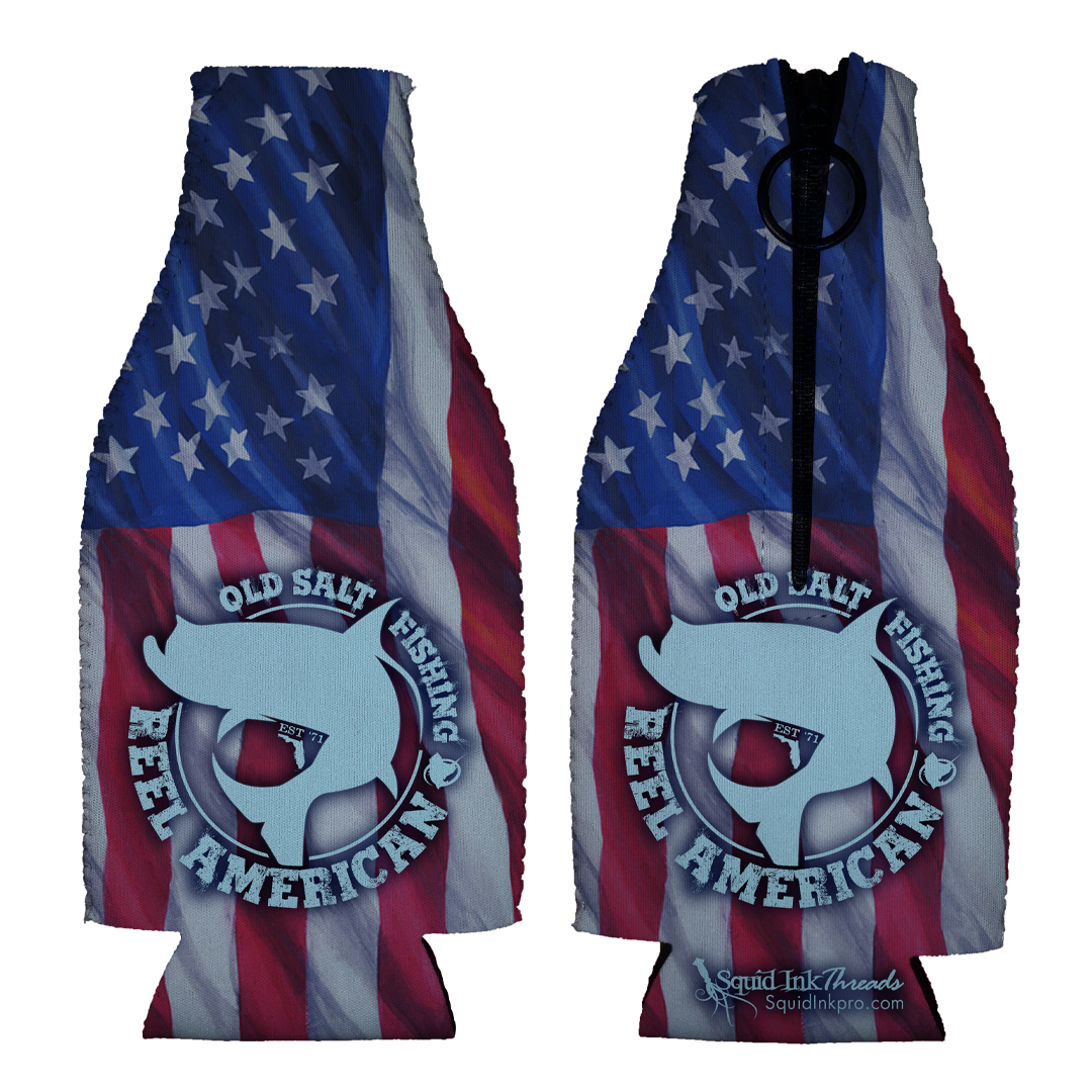Reel Inshore American Bottle Koozie