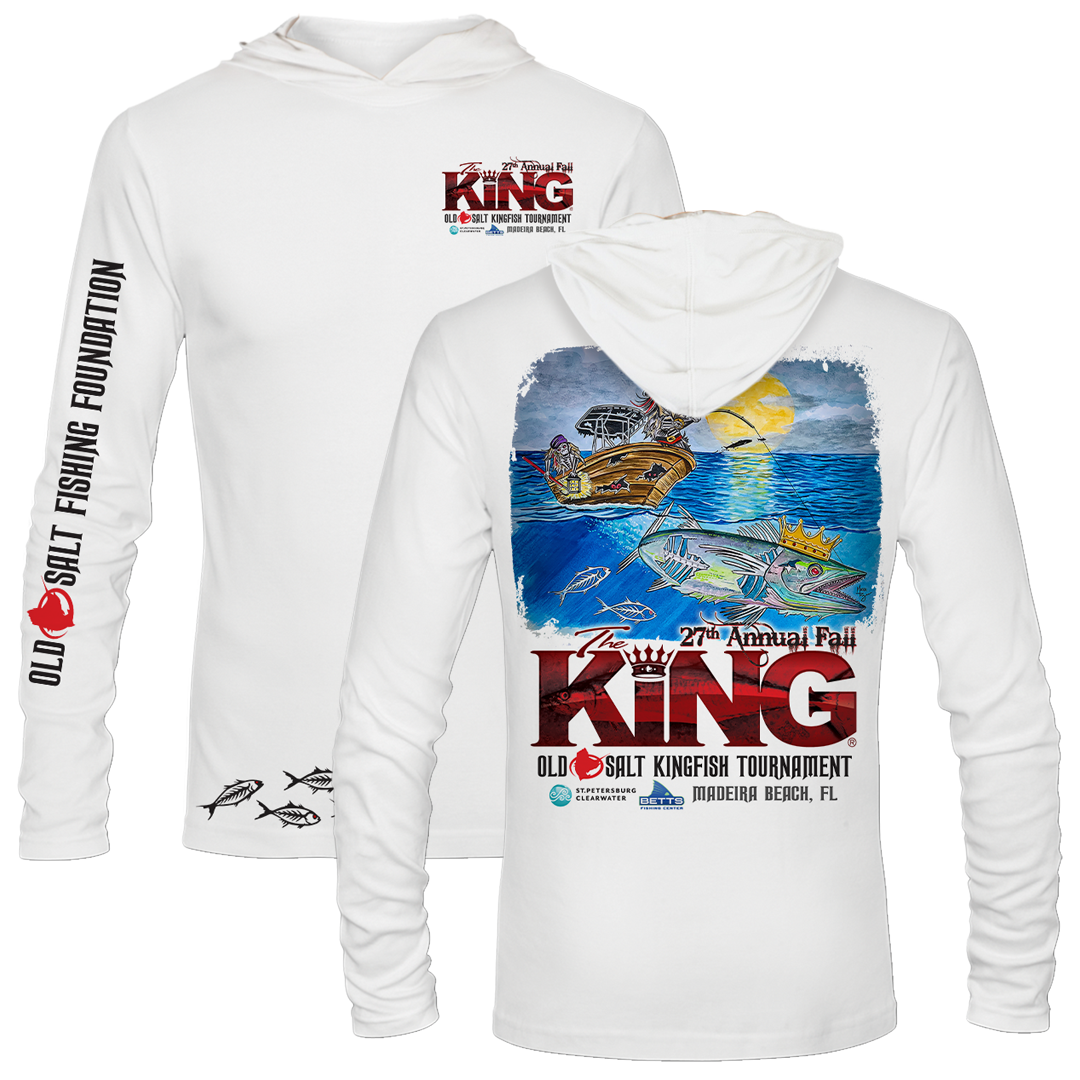 The KING - Fall 2020 - Men&#39;s Long Sleeve Hooded Shirt - Performance - White