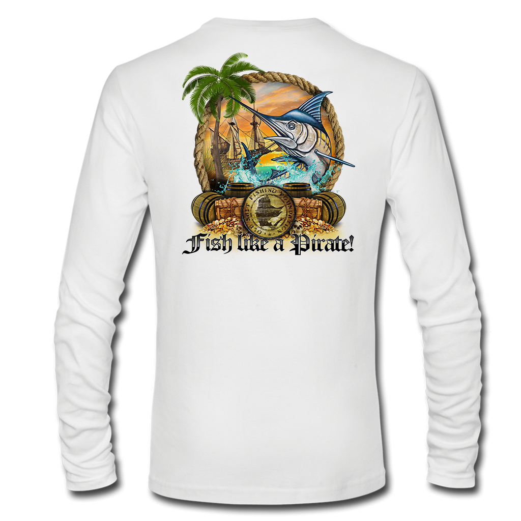 Fish Like A Pirate - Long Sleeve Performance Fishing T-Shirt