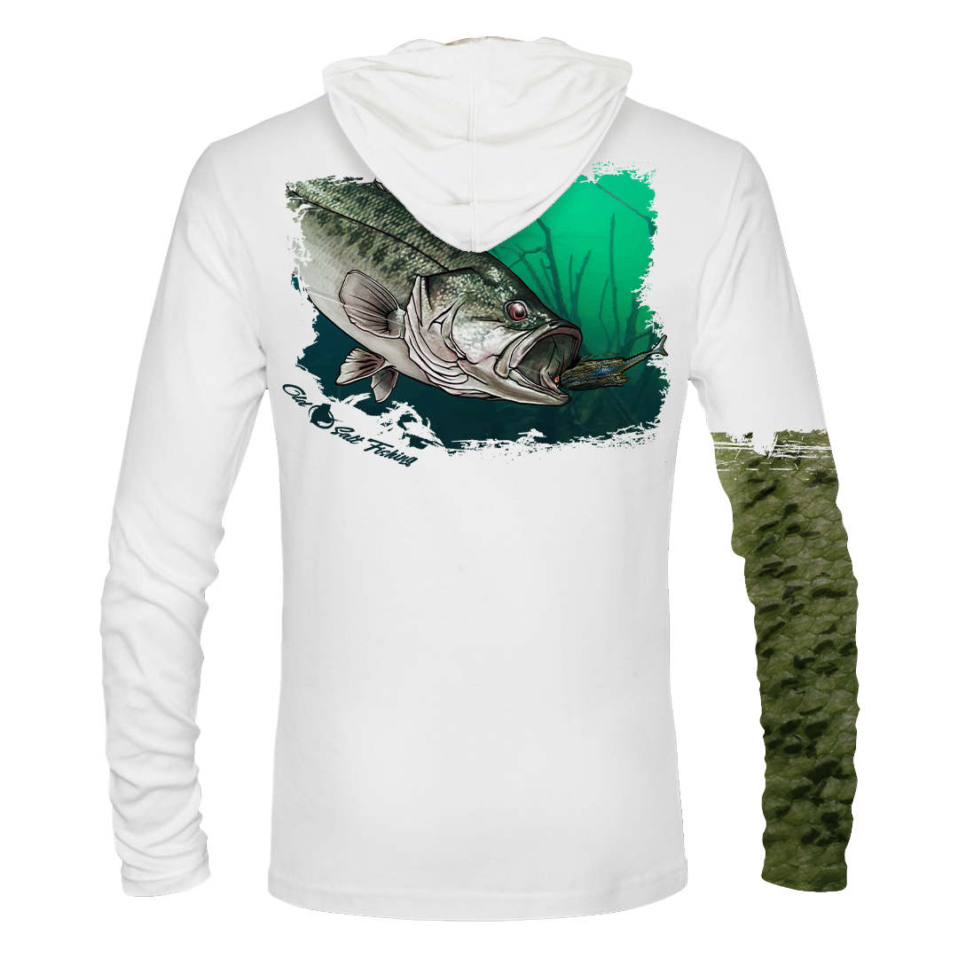 Large Mouth Bass Longsleeve Hooded Performance Shirt