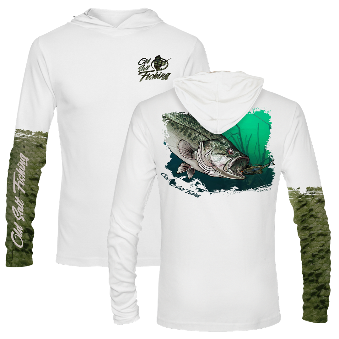 Large Mouth Bass Longsleeve Hooded Performance Shirt