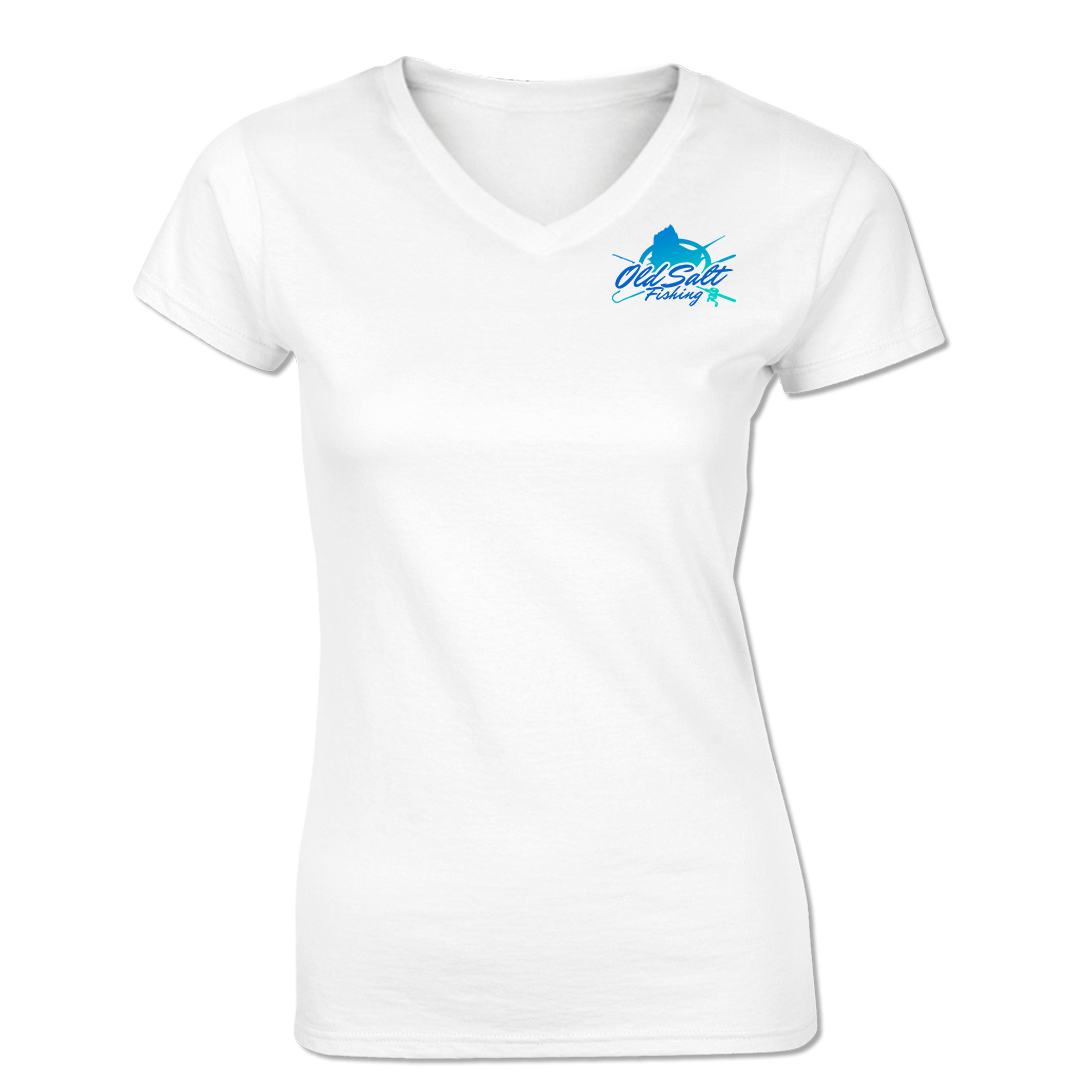 Ladies Old Salt Lifestyle - Short Sleeve Cotton V-Neck Tee