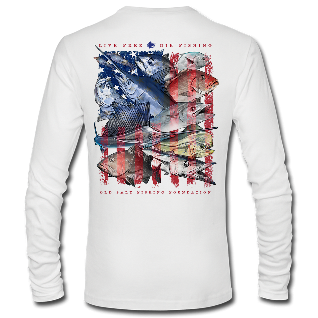 YOUTH Live Free - Saltwater Long Sleeve Performance Shirt