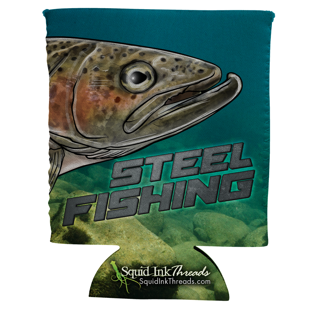 Steel Fishing Can Coozie