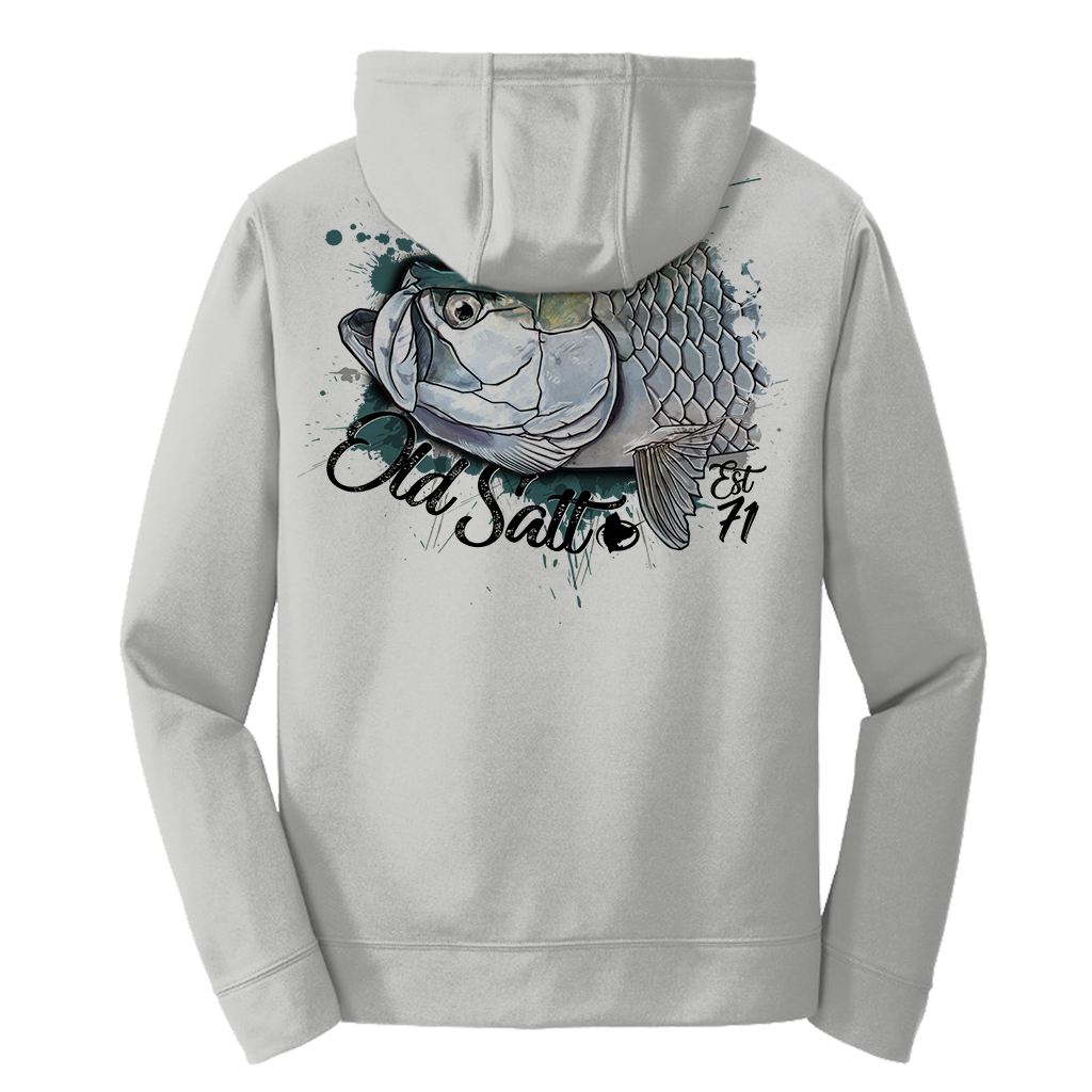 Salty Tarpon Hoodie - Electric Blue &amp; Silver