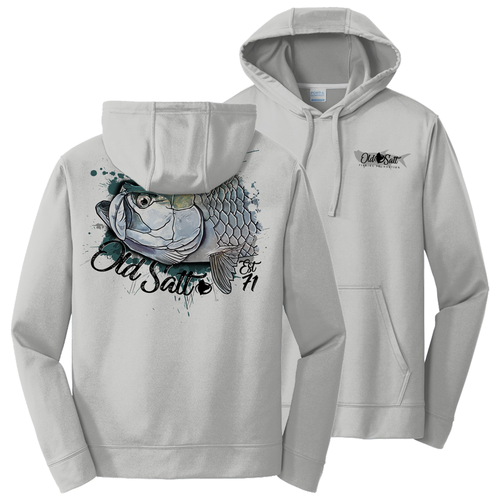 Salty Tarpon Hoodie - Electric Blue &amp; Silver