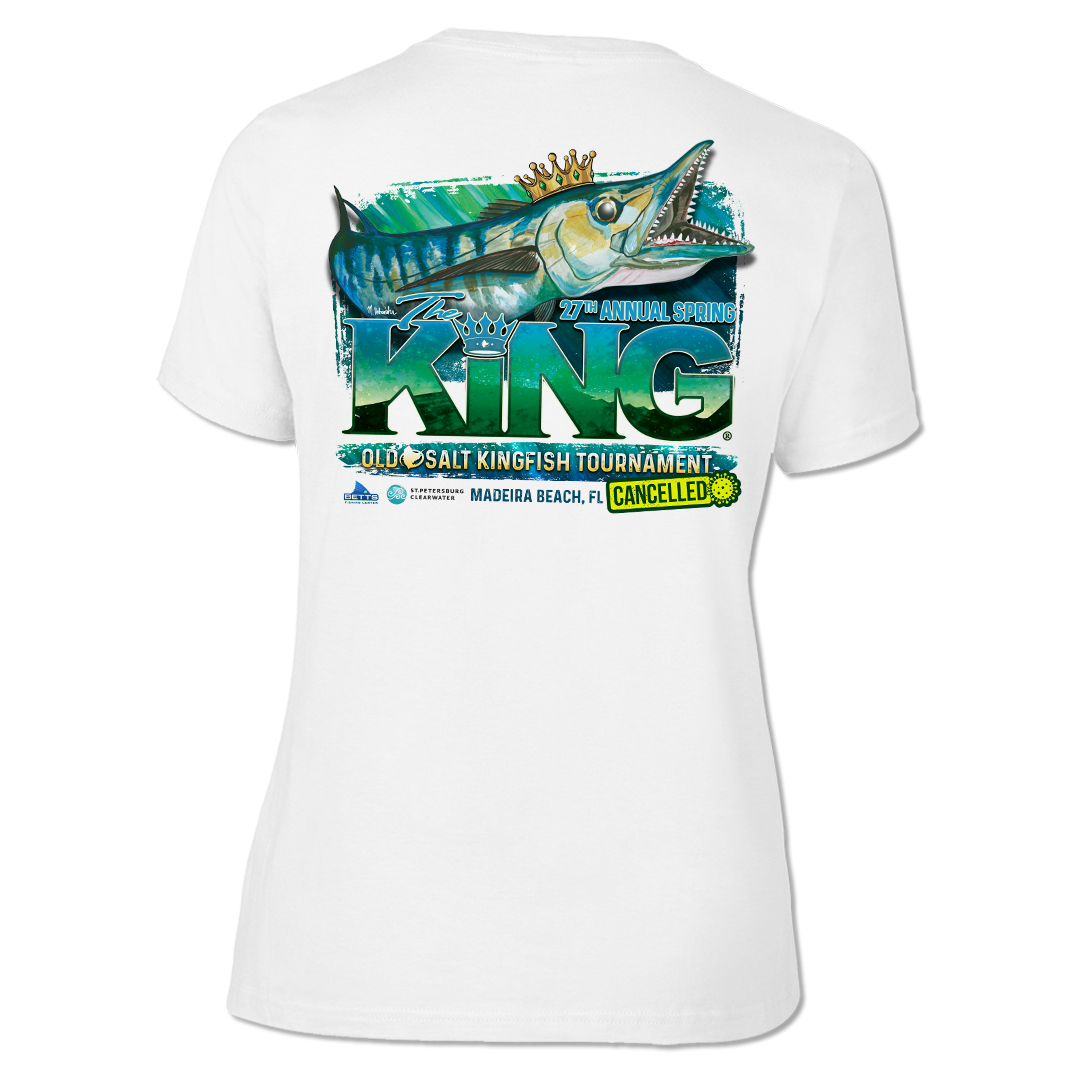 The KING - Spring 2020 (CANCELLED) Ladies Short Sleeve V-Neck - Performance - Fishing Tournament T-Shirt