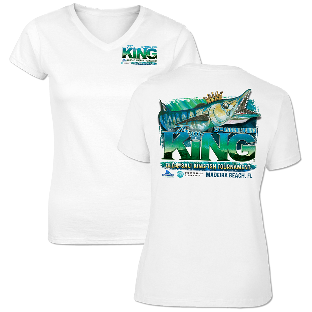 The KING - Spring 2020 Ladies Short Sleeve V-Neck - Performance - Fishing Tournament T-Shirt