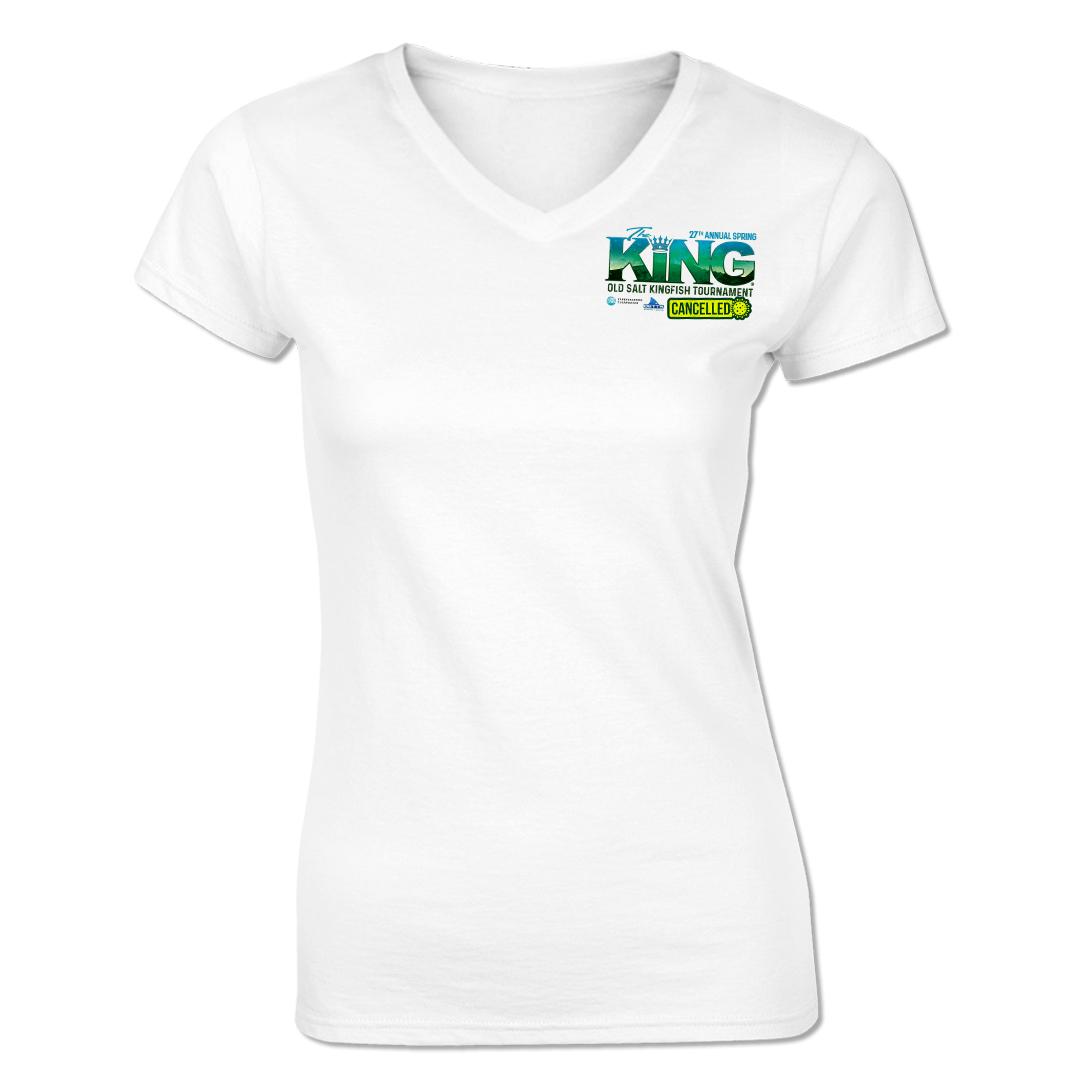 The KING - Spring 2020 (CANCELLED) Ladies Short Sleeve V-Neck - Performance - Fishing Tournament T-Shirt