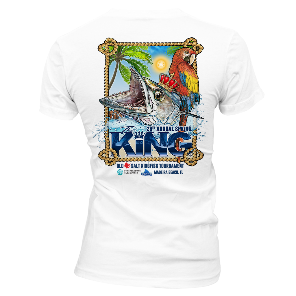 The KING - Spring 2021 - Ladies Short Sleeve V-Neck Shirt - White