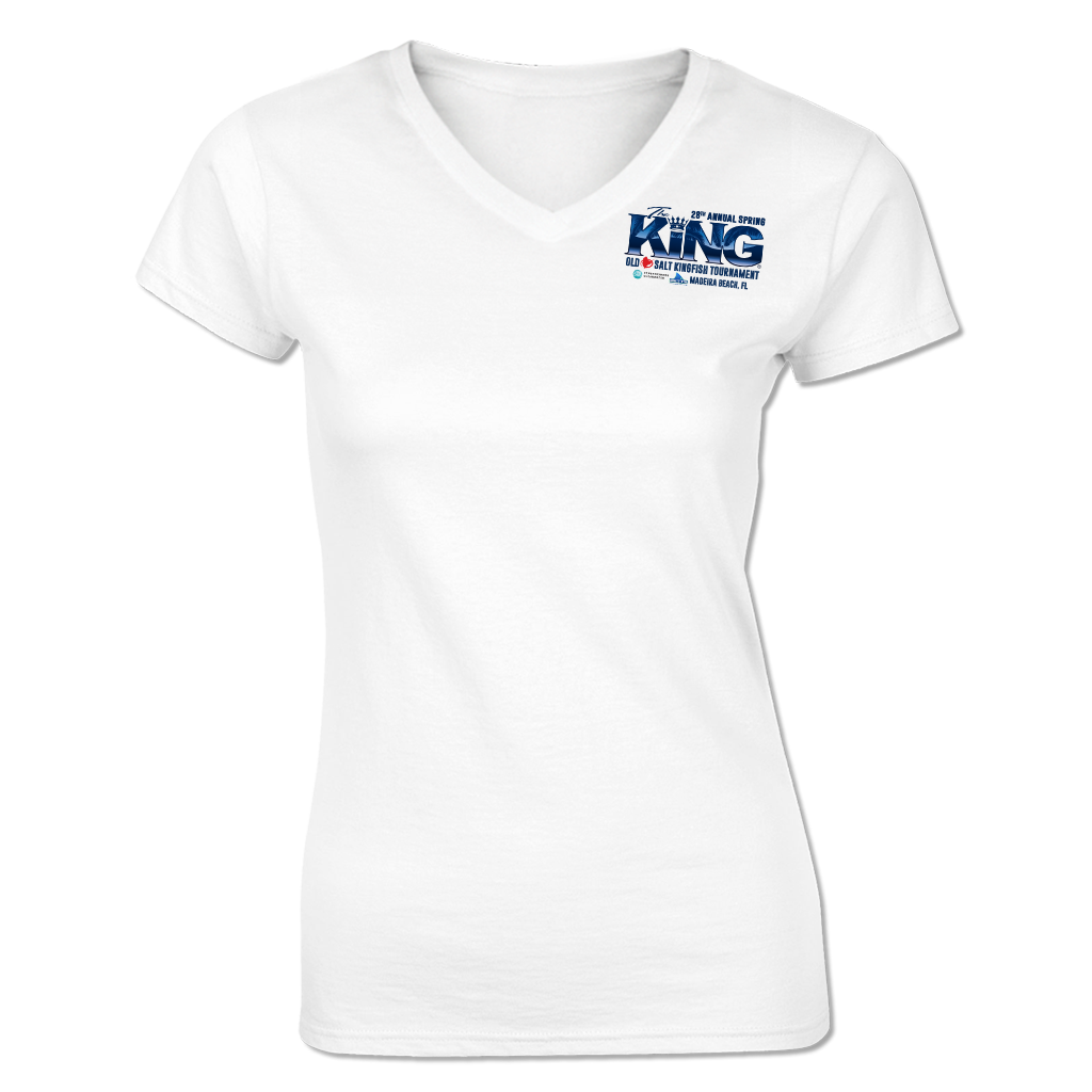 The KING - Spring 2021 - Ladies Short Sleeve V-Neck Shirt - White