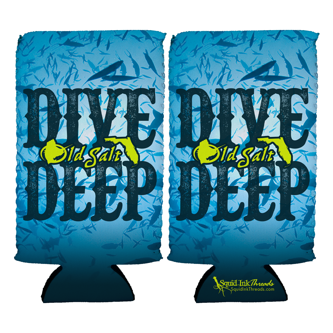 Dive Deep Slim Can Koozie