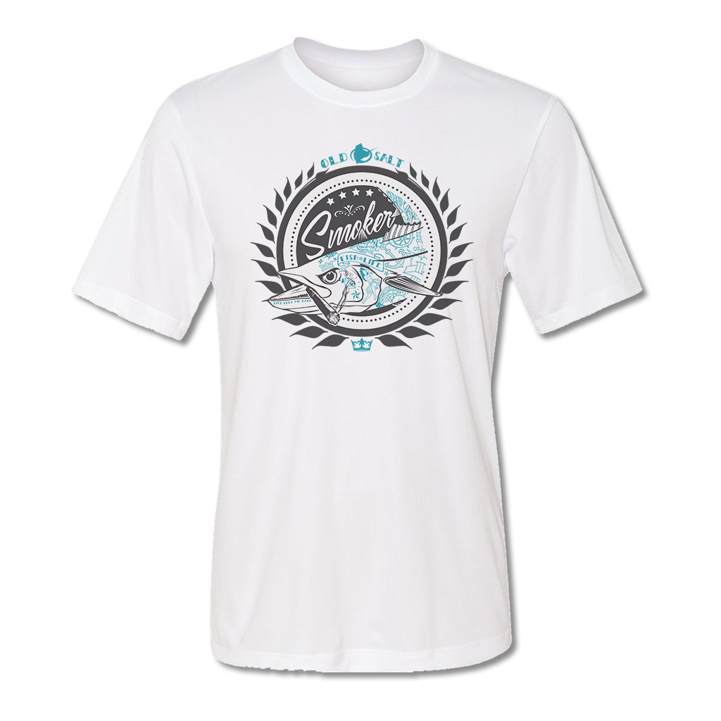 Short Sleeve - White &quot;Smoker&quot; Fishing Tee